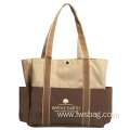 Print 600D Polyester Canvas Tote Bag With Multi-pocket